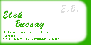 elek bucsay business card